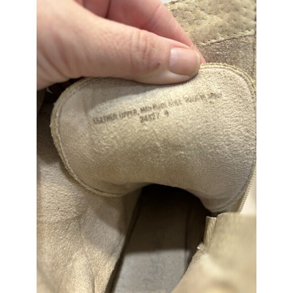 Bertuchi Combat Boots Womens Soft Leather Beige Zip Up Traction Heel Sz 9 - Picture 10 of 15